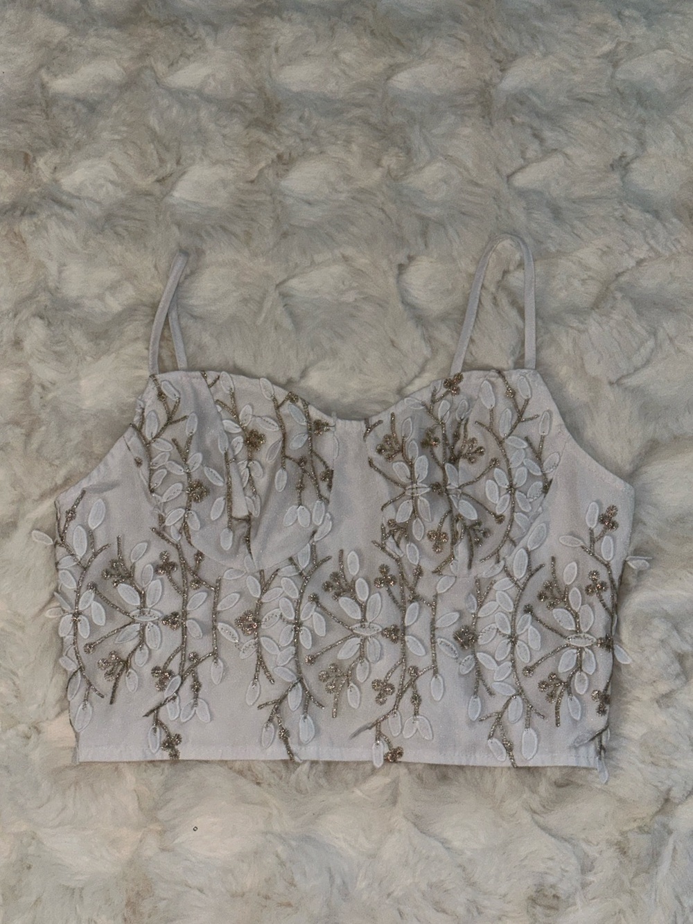 Dolls Dainty Floral Embroidered Floral Essential Stylish Crop Top- Women’s - Picture 2 of 3